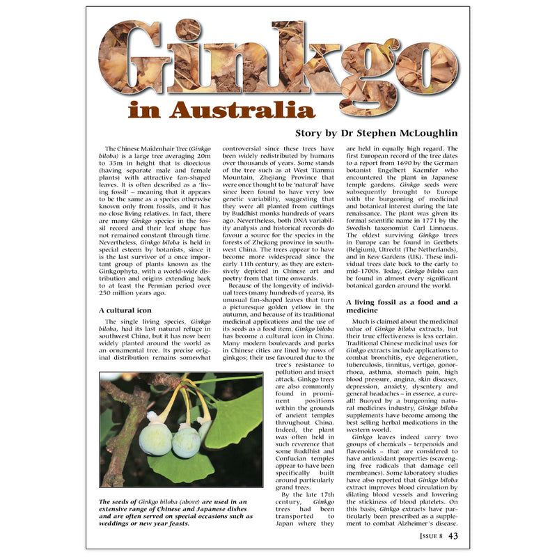 "Ginkgo" in Australia Dr Stephen McLoughlin 