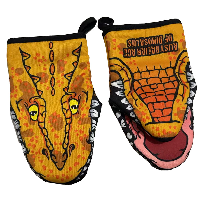 Dinosaur oven mitt