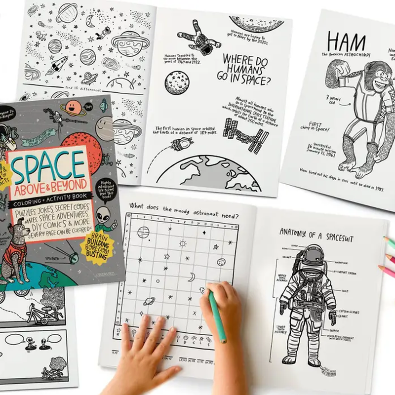Space, Above & Beyond Coloring, Activity, Jokes, DIY + MORE
