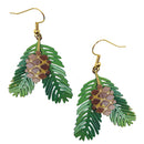 "Austrosequoia wintonensis" leaf earrings (brass)