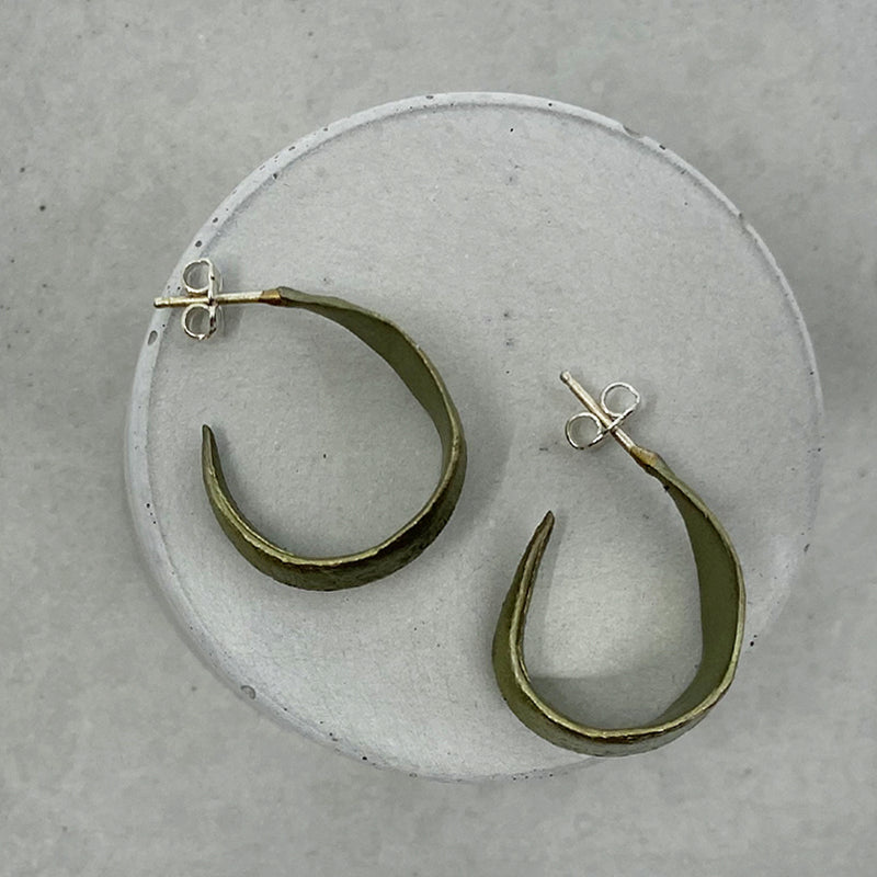 Hoop leaf eucalyptus earrings by Michael Michaud