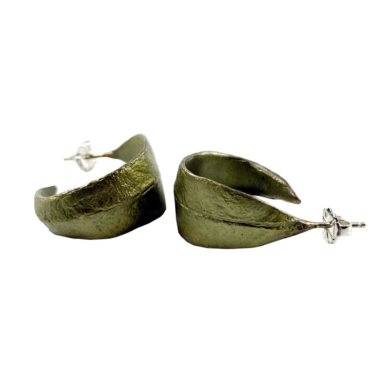 Hoop leaf eucalyptus earrings by Michael Michaud