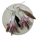 Grey mistletoe earrings (brass)