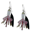 Grey mistletoe earrings (brass)